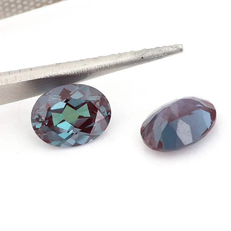 1-8ct Oval Cut Lab Grown Alexandrited Loose Stone Synthesis Alexandrited Gemstone for Diy Jewelry Making Ring Earrings