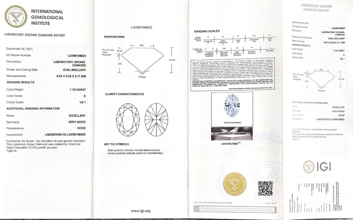 1ct 1.5ct 2ct 2.5ct 3ct 5ct Oval Shape Lab Grown Diamonds  With IGI Certificate HPHT CVD Laboratory Diamond Wholesale