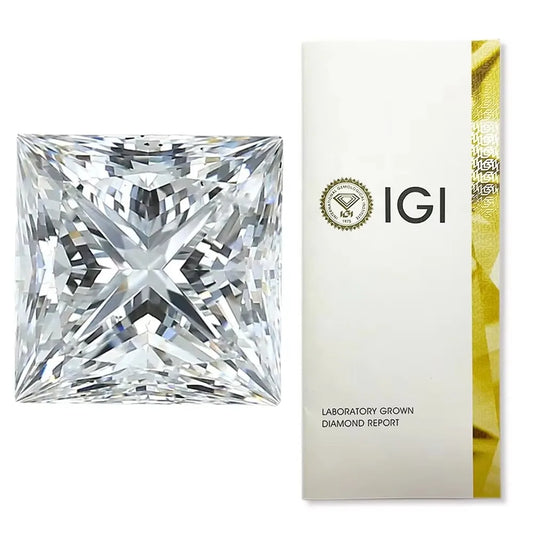 1ct 1.5ct 2ct 2.5ct 3ct 5ct Lab Grown Diamonds Princess Cut IGI GIA Certificate HPHT CVD Laboratory Diamond Wholesale